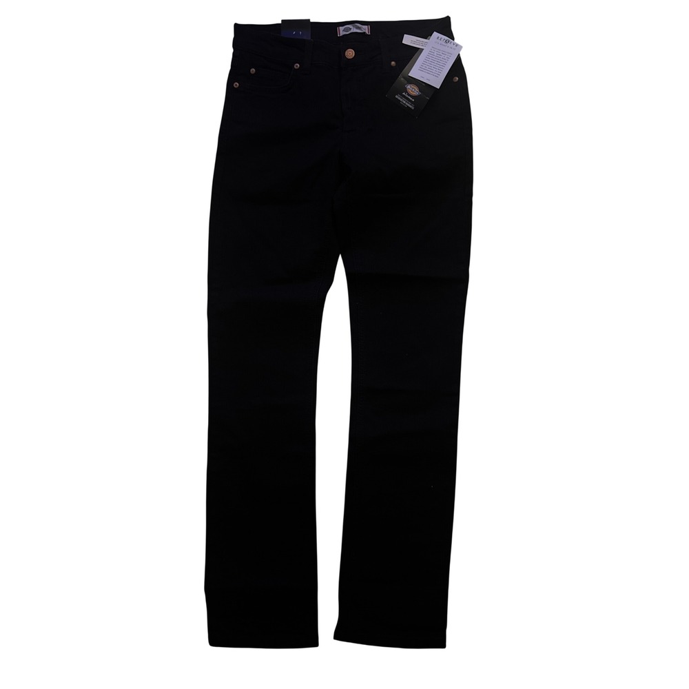 Dickies Womens Perfect Shape Straight Leg Denim Jeans Black 4/27 Regular